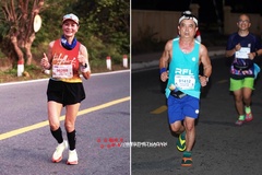 Hai “ông bà già gân” cao tuổi nhất làng chạy marathon phong trào