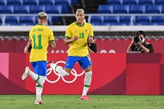 Richarlison lập hat-trick tại Olympic với áo số 10 của Brazil