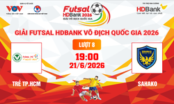 Link xem trực tiếp futsal HDBank VĐQG 2026: Trẻ TPHCM vs Sahako