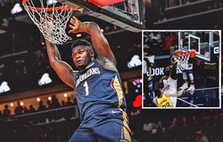 Zion Williamson thể hiện sức mạnh kinh hoàng, dunk hỏng cả rổ NBA