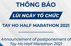 Giải chạy bán marathon quanh Hồ Tây 2021 bị hoãn vì COVID-19