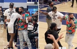 Bronny James tái xuất, ông bố LeBron rủ loạt sao tới sân cổ vũ