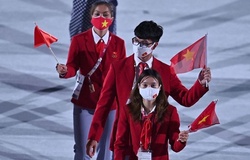 Những hình ảnh của đoàn Thể thao Việt Nam trong buổi lễ khai mạc Olympic 2021