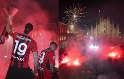 Hình ảnh AC Milan ăn mừng chức vô địch trong vòng tay người hâm mộ