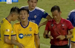 Quế Ngọc Hải vừa ghi bàn vừa nhận thẻ đỏ, SLNA tiếp tục trượt dài