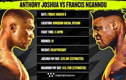 Trận Anthony Joshua - Francis Ngannou "trị giá" bao nhiêu tiền?