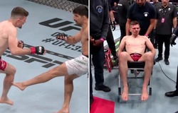 Bị "chặt trụ" cả hai chân, võ sĩ MMA rời sàn đấu bằng xe lăn