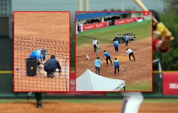 Sự thật vụ "dùng... khăn thấm nước" mặt sân bóng chày nơi đội tuyển Việt Nam thi đấu ở SEA Games 2025