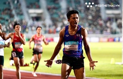 Thần đồng điền kinh Thái Lan ăn mừng ngạo nghễ sau khi phá kỷ lục SEA Games