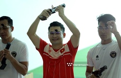 Xạ thủ U40 Hà Minh Thành phá kỷ lục SEA Games 25m súng ngắn bắn nhanh 