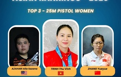 Trịnh Thu Vinh xếp số 1 châu Á nội dung 25m súng ngắn