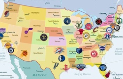 Bản đồ NBA xáo trộn nếu mở rộng lên 32 đội: Phân chia lại hai miền Đông Tây sẽ ra sao?