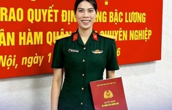 Lâm Oanh được thăng quân hàm Thiếu tá, cột mốc mới trong sự nghiệp chuyền hai hàng đầu Việt Nam