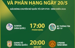 Lịch thi đấu bán kết và phân hạng Cúp VTV9 Bình Điền 2026 ngày 20/5