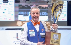 Dick Jaspers mừng sinh nhật 60 tuổi khi vẫn giữ số 1 thế giới billiard carom 3 băng