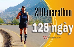 Chàng trai 31 tuổi chạy 200 marathon trong 128 ngày, đạt 12 triệu bước chân