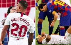 Messi may mắn thoát thẻ đỏ sau khi đụng độ với cầu thủ Sevilla