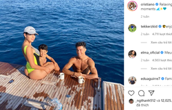 Ronaldo và gia đình ăn mừng chức vô địch trên du thuyền