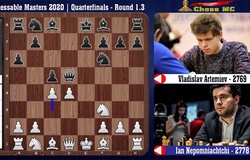 Kết quả giải cờ vua Chessable Masters khuya 25/6: Ưu thế cho Carlsen và Nepomniachtchi 