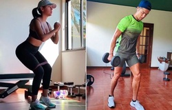 Ronaldo khiến bạn gái xấu hổ khi tập gym cùng nhau