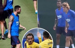 Rộ tin đồn Messi xô xát với Griezmann trên sân tập