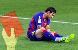 Messi may mắn thoát thẻ đỏ vì giẫm vào chân đối thủ