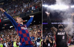 Antoine Griezmann ăn mừng giống LeBron James trong chiến thắng của Barcelona