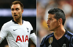 Chuyển nhượng Real Madrid 26/8: Real nhận tin vui từ Eriksen và James Rodriguez