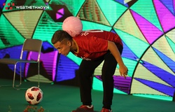 Đỗ Kim Phúc trổ tài tâng bóng rổ tại Vietnam Sport Show 2019