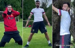 Bruno Fernandes bắt chước ăn mừng của Ronaldo khi cách ly với MU