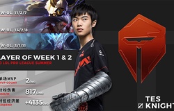 TES Knight được chọn làm MVP LPL Mùa Hè tuần 1+2