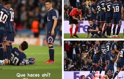 Messi nằm làm hàng rào đá phạt của PSG được chế hài hước