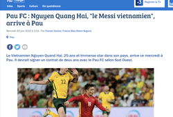 Báo Pháp: Quang Hải ra mắt Pau FC vào ngày 30/6