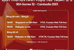 Lịch truyền hình trực tiếp SEA Games 32 trên VTV5, VTV5 Tây Nguyên ngày 3/5