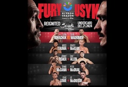 Trận Tyson Fury vs Usyk 2 chính thức chốt danh sách các trận undercard