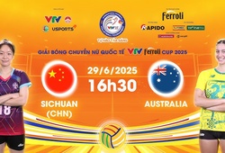 Link trực tiếp bóng chuyền VTV Cup hôm nay 29/6: Tứ Xuyên Trung Quốc vs Úc