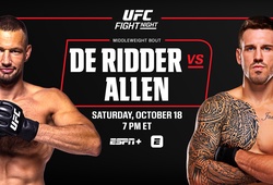 Trực tiếp UFC Vancouver: Reinier de Ridder vs. Brendan Allen