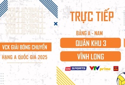 Link trực tiếp VCK bóng chuyền hạng A hôm nay: Vĩnh Long vs Quân Khu 3