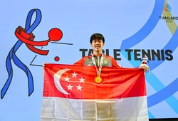 Izaac Quek chưa muốn dừng lại sau khi bảo vệ cú “ăn ba” bóng bàn SEA Games 33