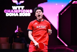Jang Woojin vỡ òa cảm xúc trong lần đầu đánh bại Alexis Lebrun tại WTT Champions Doha 2026