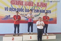 Kình ngư 18 tuổi Trần Văn Nguyễn Quốc hạ hàng loạt đàn anh, giành HCV giải bơi VĐQG bể 25m