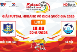 Link xem trực tiếp futsal HDBank VĐQG 2026: Thái Sơn Bắc vs Hà Nội