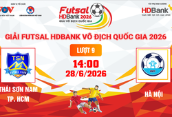 Link xem trực tiếp futsal HDBank VĐQG 2026: Thái Sơn Nam vs Hà Nội