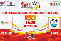 Link xem trực tiếp futsal HDBank VĐQG 2026: Trẻ TPHCM vs Hà Nội