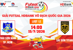 Link xem trực tiếp futsal HDBank VĐQG 2026: Thái Sơn Nam vs Sài Gòn Titans