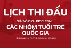 Lịch thi đấu ngày 24/7 Giải Vô địch Pickleball các Nhóm tuổi Trẻ Quốc gia 2026 - khu vực Tp.HCM
