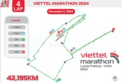 Đường chạy chính thức của Viettel Marathon Luang Prabang Unitel 2024