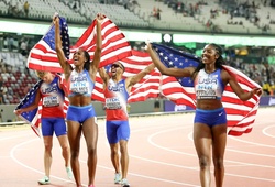Đội chạy 4x400m nam nữ Mỹ phá kỷ lục thế giới tại giải điền kinh lớn nhất hành tinh