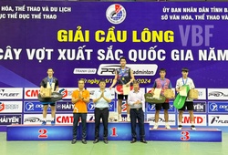 Giải cầu lông các cây vợt xuất sắc quốc gia năm 2024: Lê Đức Phát thắng Nguyễn Tiến Minh ở chung kết đơn nam