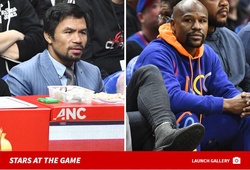 Manny Pacquiao đối mặt Floyd Mayweather tại trận đấu của Los Angeles Clippers